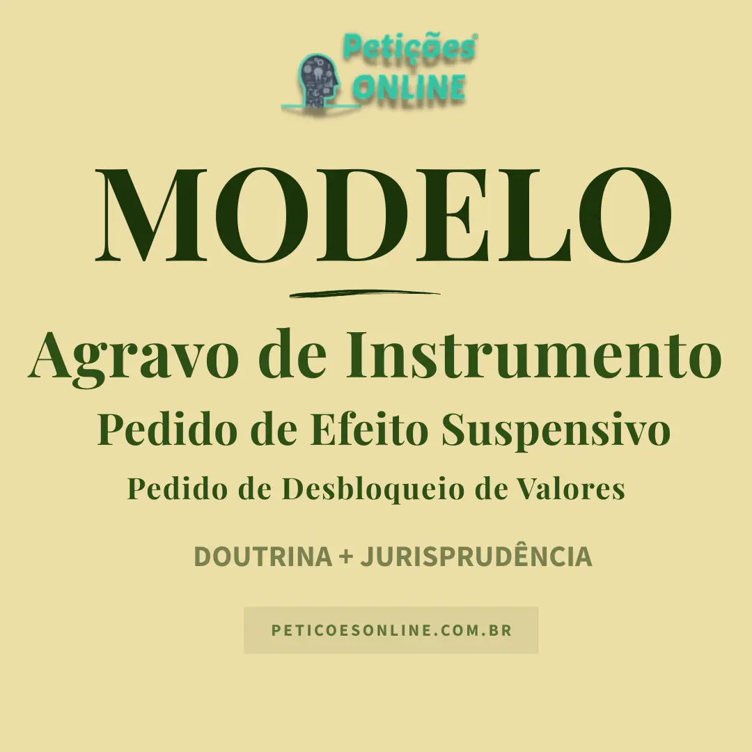 Modelo de Agravo de Instrumento contra Decisão de Penhora — Excesso e Desbloqueio de Valores