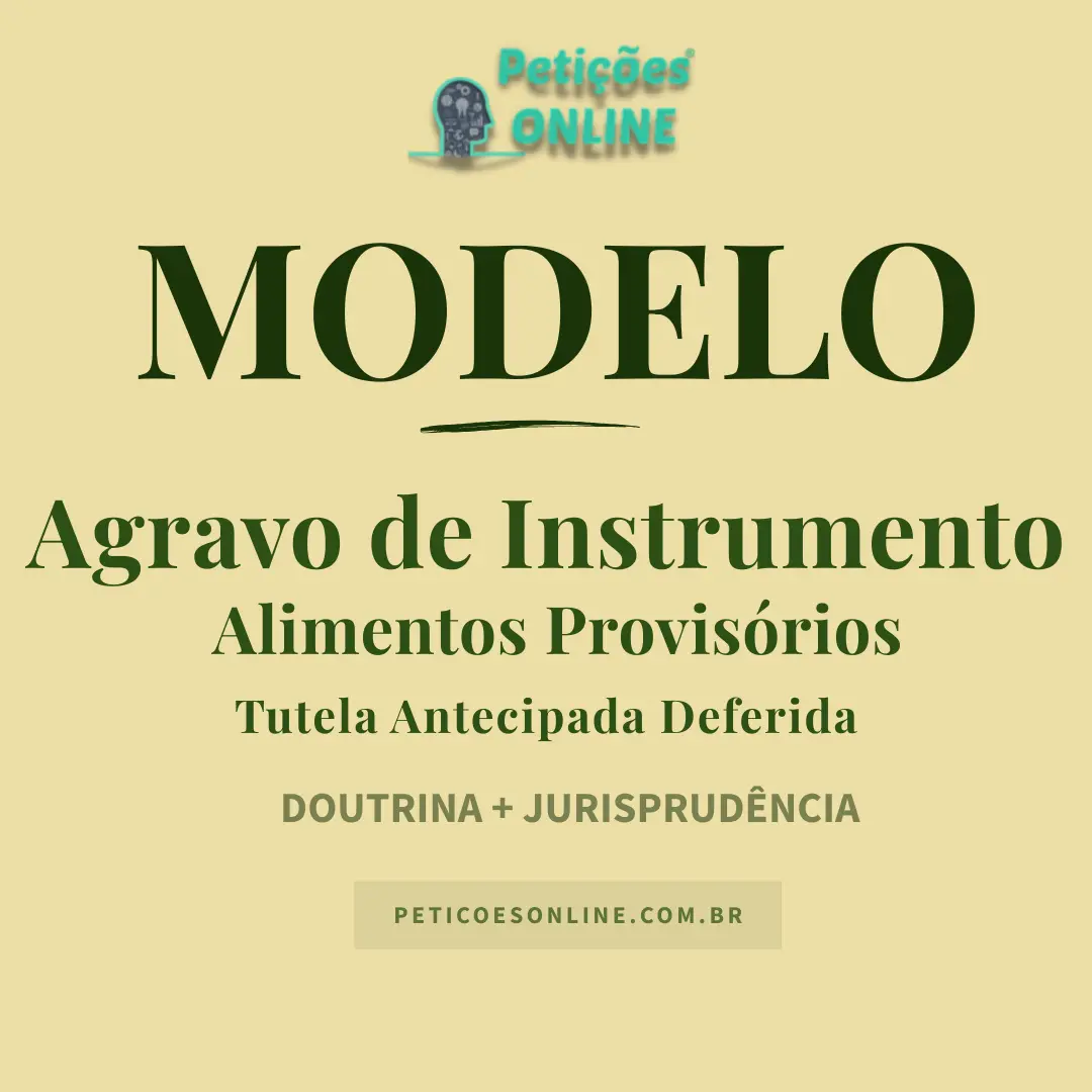 Modelo de Agravo de Instrumento para Reduzir Alimentos Provisórios — Efeito Suspensivo