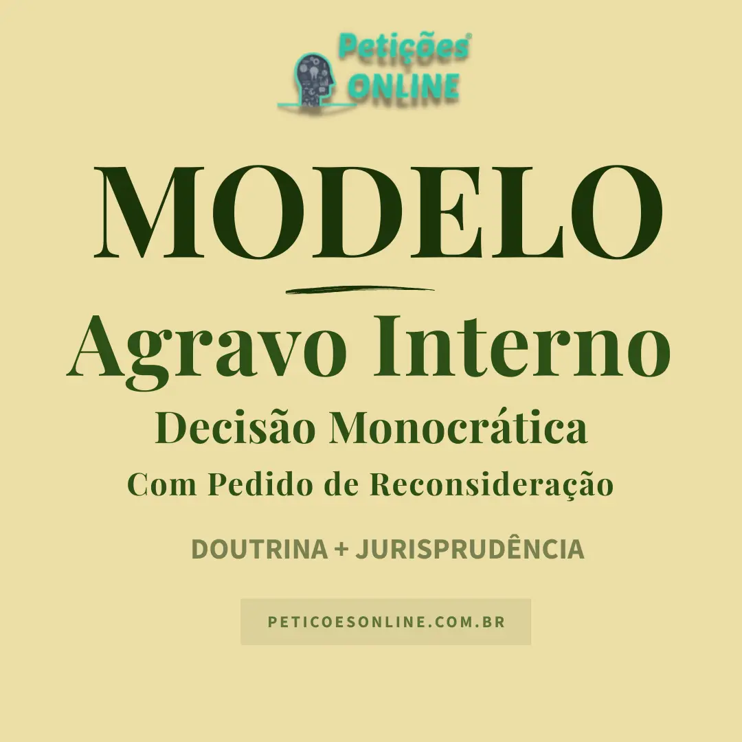 Modelo de Agravo Interno em Agravo de Instrumento