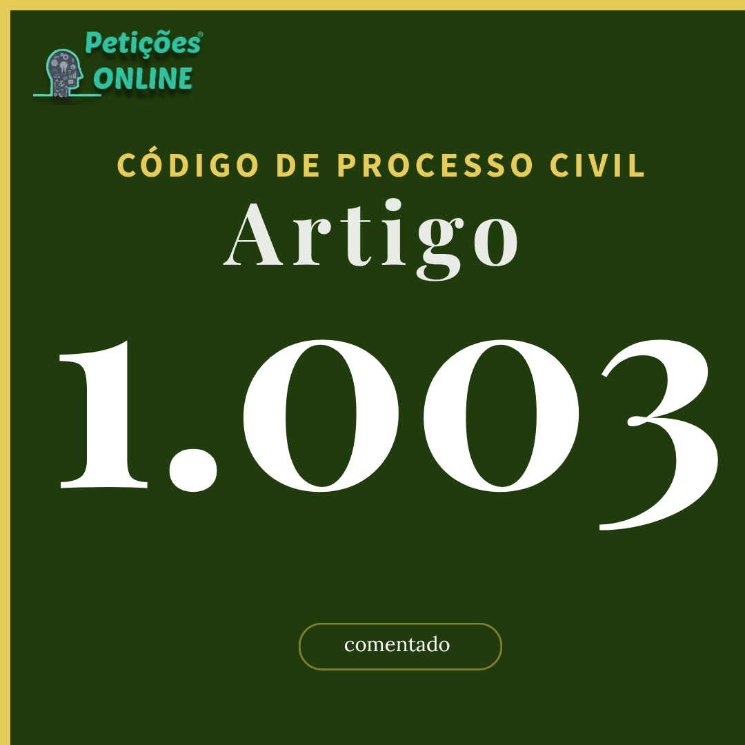 CPC Art 1003 Comentado