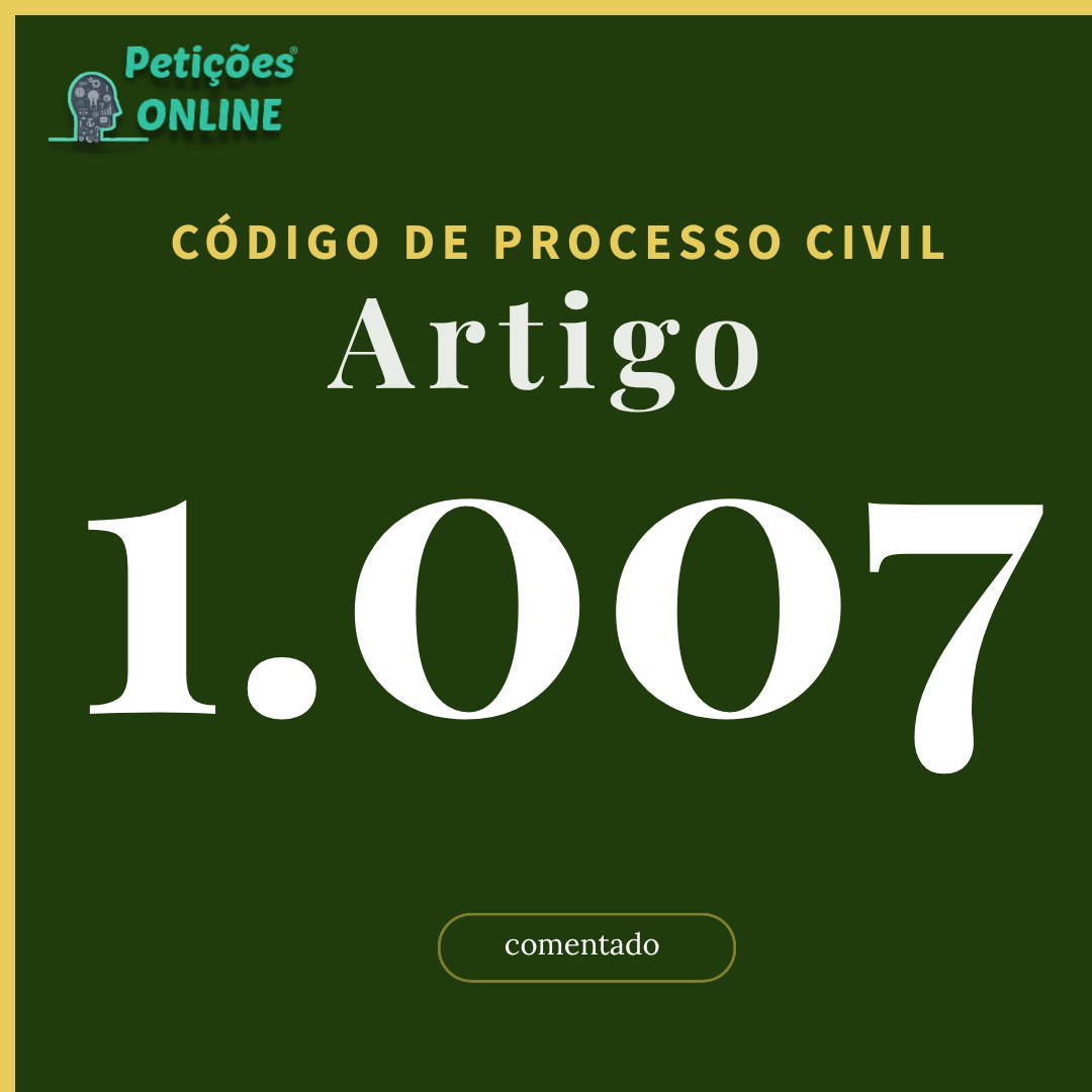 CPC Art 1007 Comentado