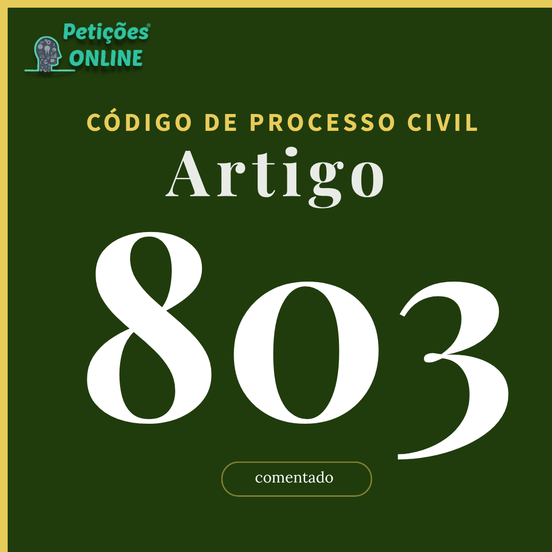 CPC Art 803 Comentado