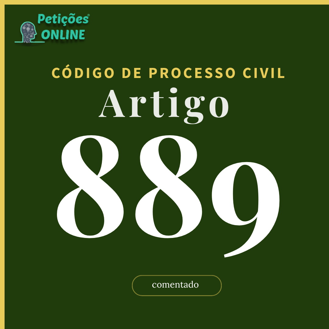 CPC Art 889 Comentado