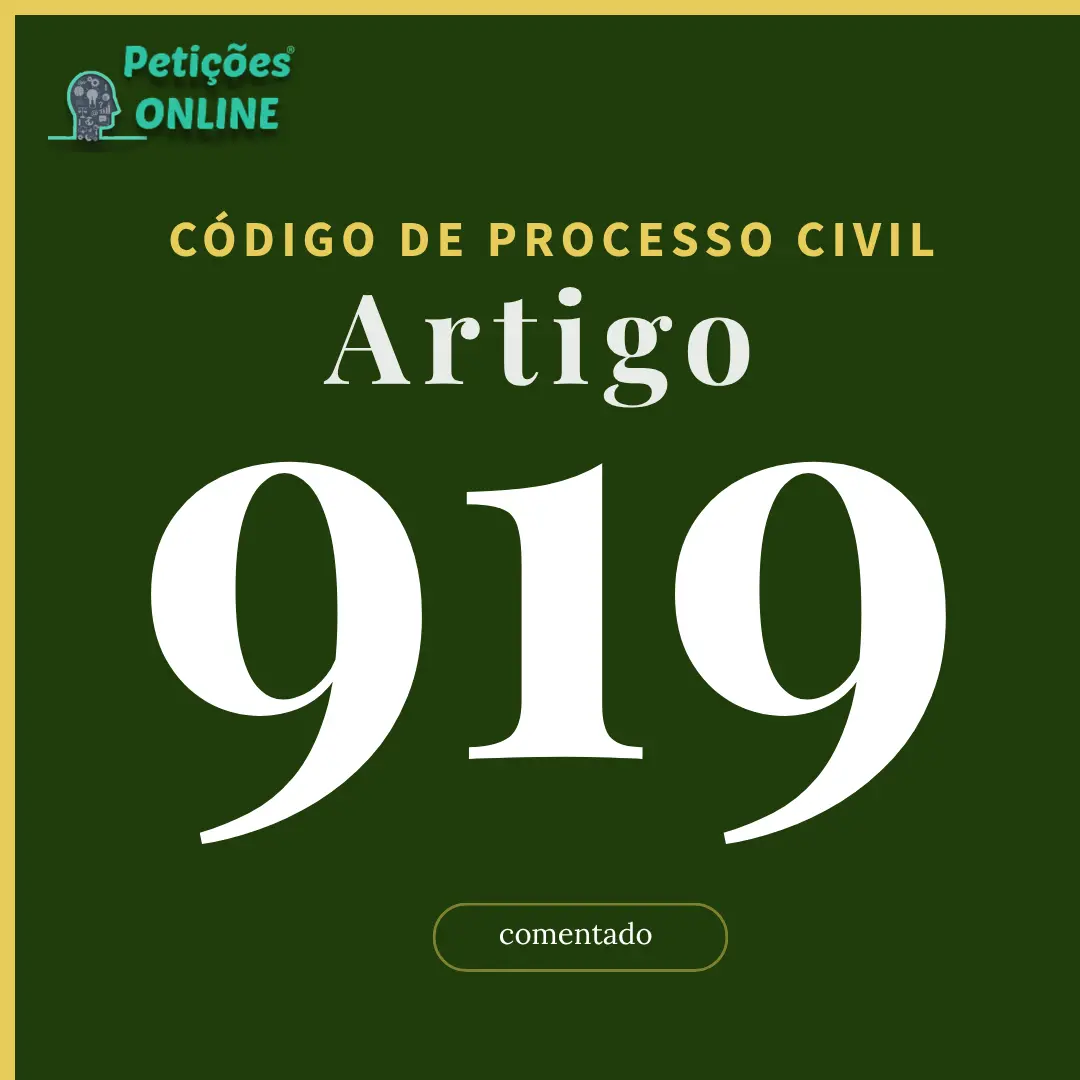 CPC Art 919 Comentado