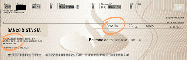 Cobrança de cheque da mesma praça