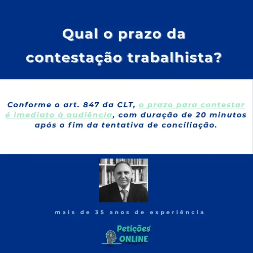 Prazo da contestação trabalhista