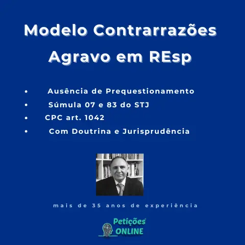 Modelo de Contrarraz&otilde;es Agravo em Recurso Especial