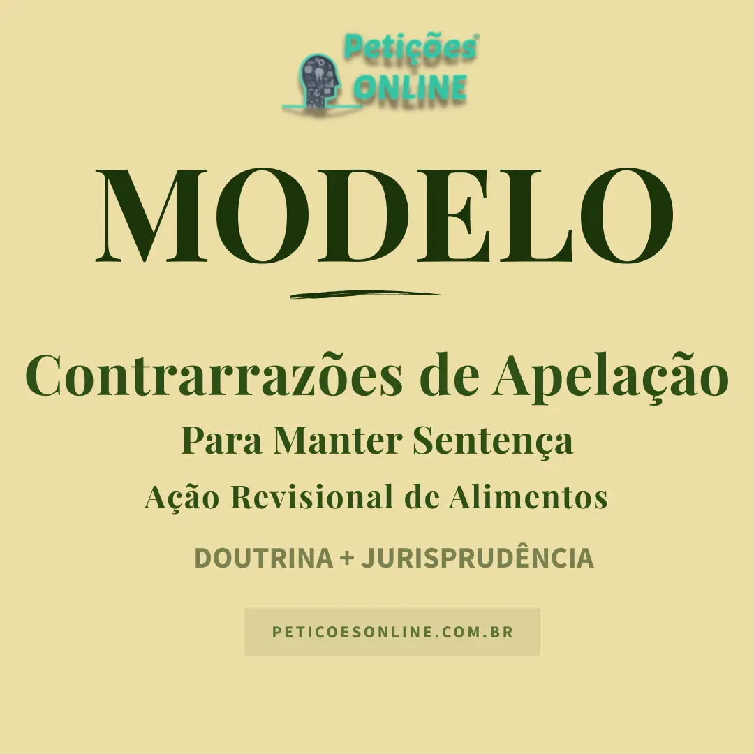 Modelo de Contrarrazões de Apelação — Revisional de Alimentos