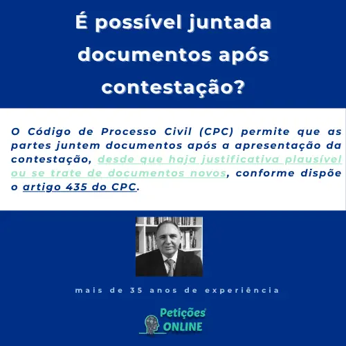 Juntada de documentos novos após contestação