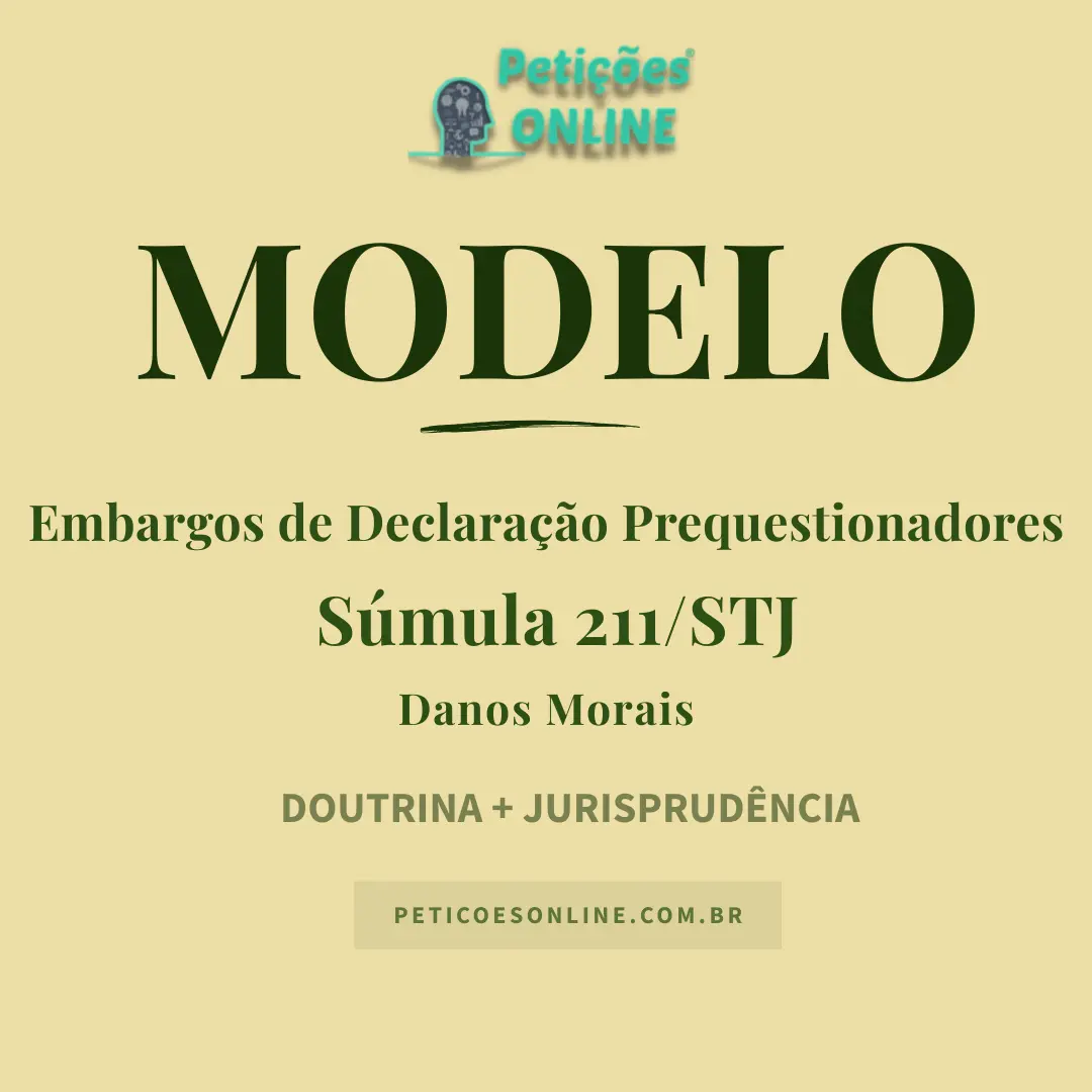 Modelo de Embargos de Declaração para Fins de Prequestionamento ao STJ — Dano Moral