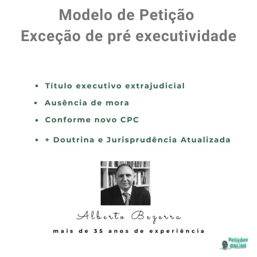 Exceção de pré executividade Modelo