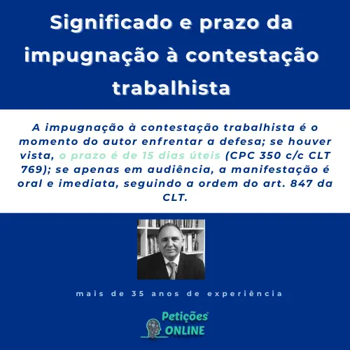 Impugnação à contestação trabalhista