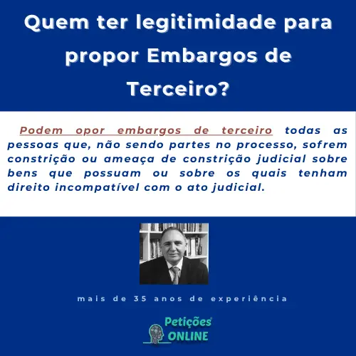 Quem tem legitimidade para propor Embargos de Terceiro