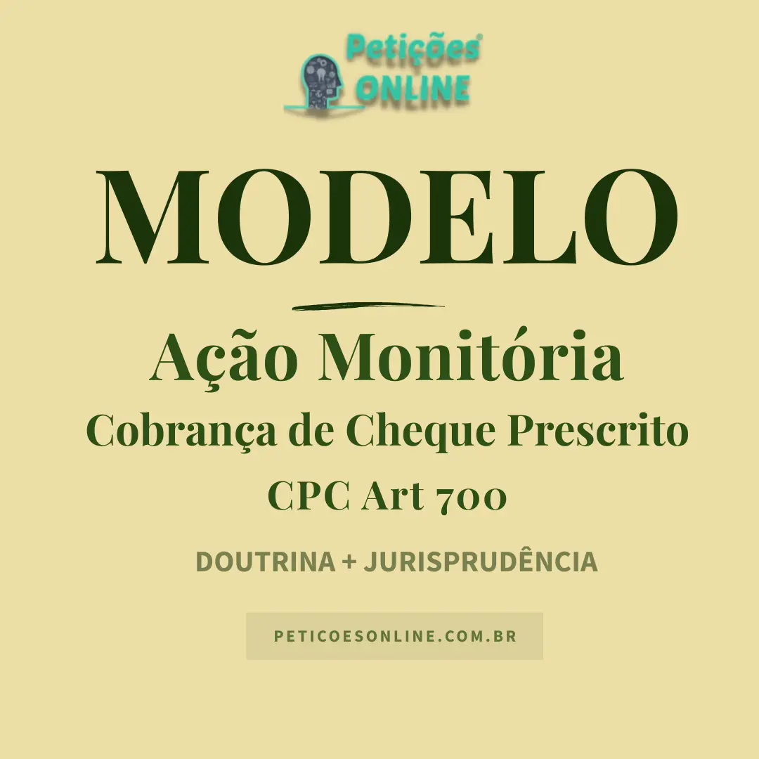 Modelo de A&ccedil;&atilde;o Monit&oacute;ria para Cobran&ccedil;a de Cheque Prescrito