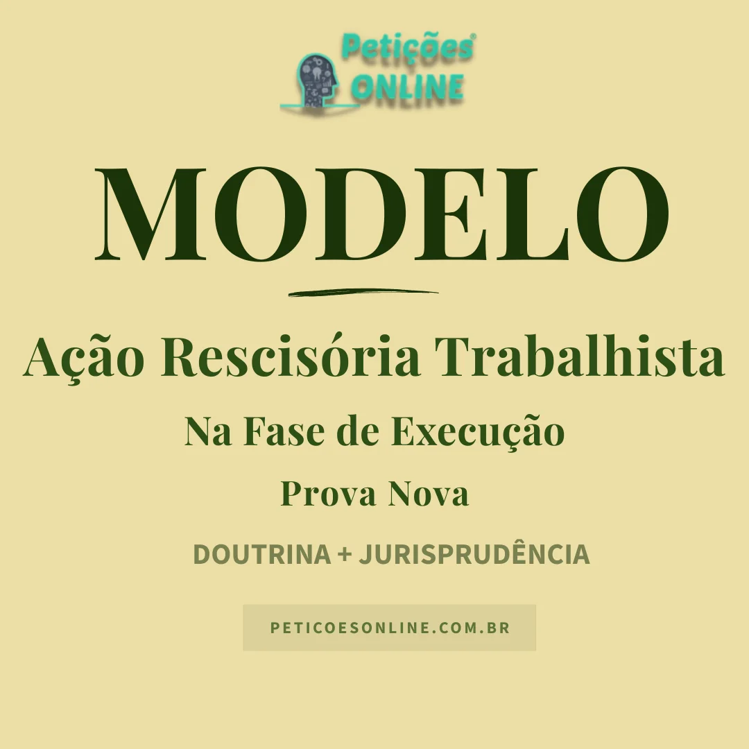 Modelo de A&ccedil;&atilde;o Rescis&oacute;ria Trabalhista Prova Nova