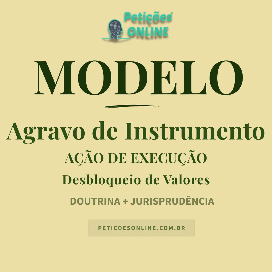 Modelo de Agravo de Instrumento em Execu&ccedil;&atilde;o