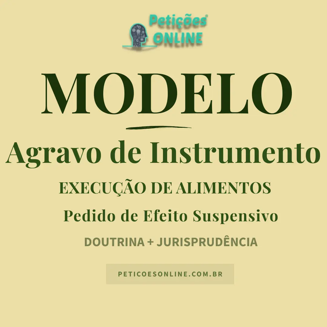 Modelo de Agravo de Instrumento Execução de Alimentos Prisão Civil