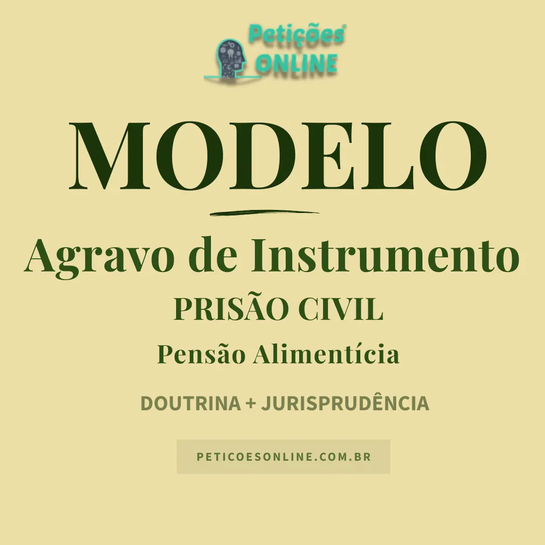 Modelo de Agravo de Instrumento Prisão Civil Pensão Alimentícia