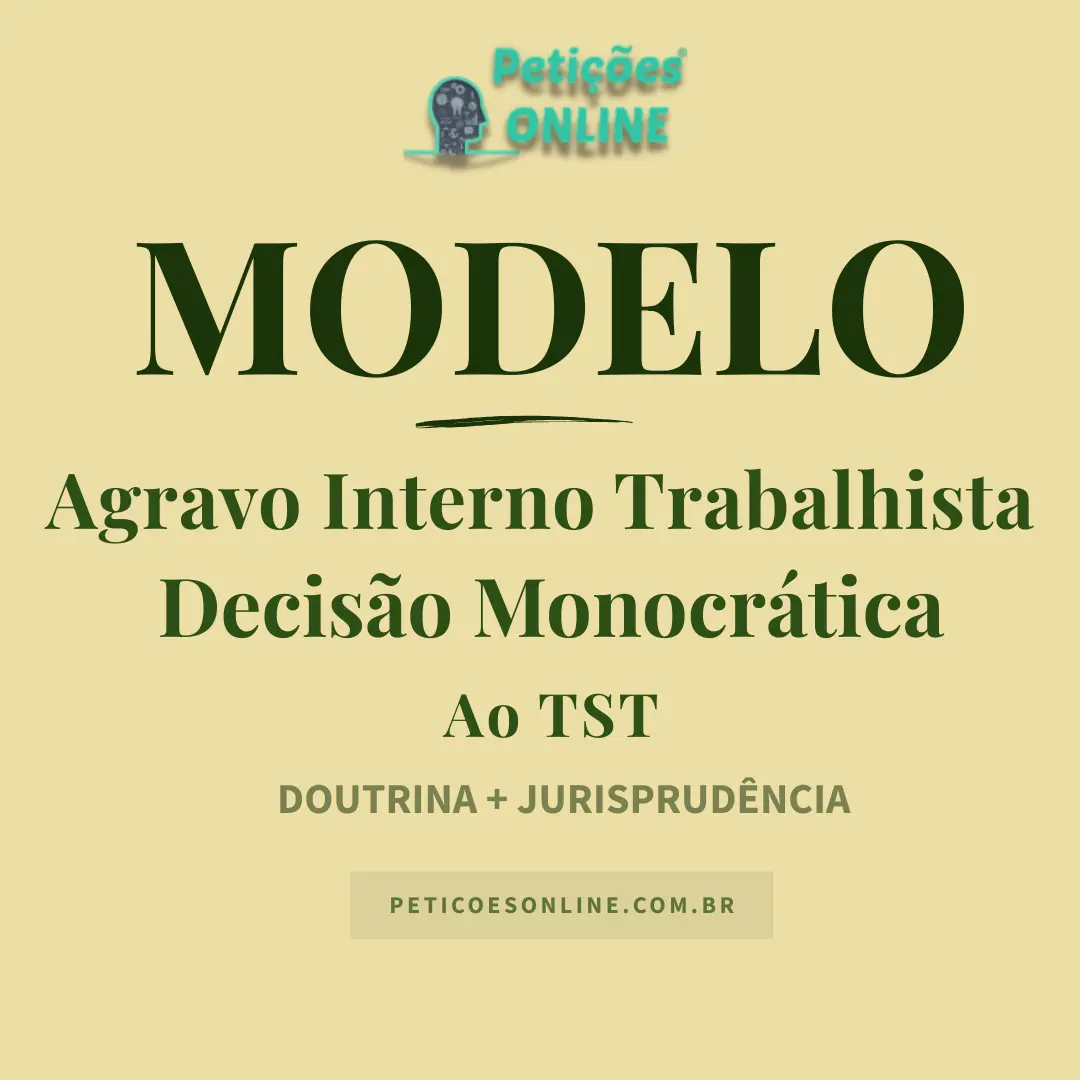 Modelo Agravo Interno Trabalhista Decis&atilde;o Monocr&aacute;tica TST