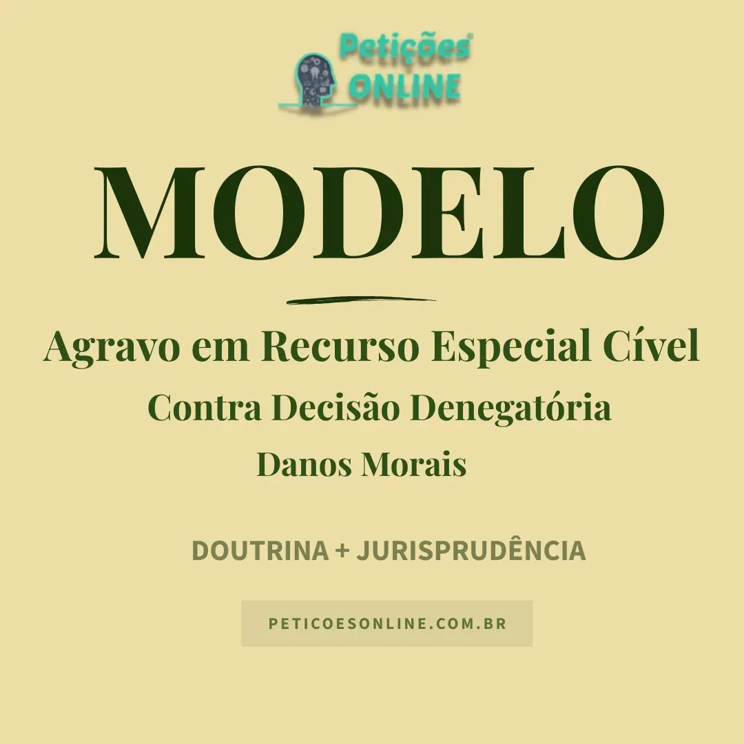 Modelo de Agravo em Recurso Especial Cível Decisão Denegatória