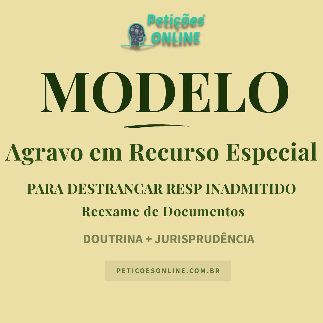 Modelo de Agravo em Recurso Especial C&iacute;vel Destrancar REsp