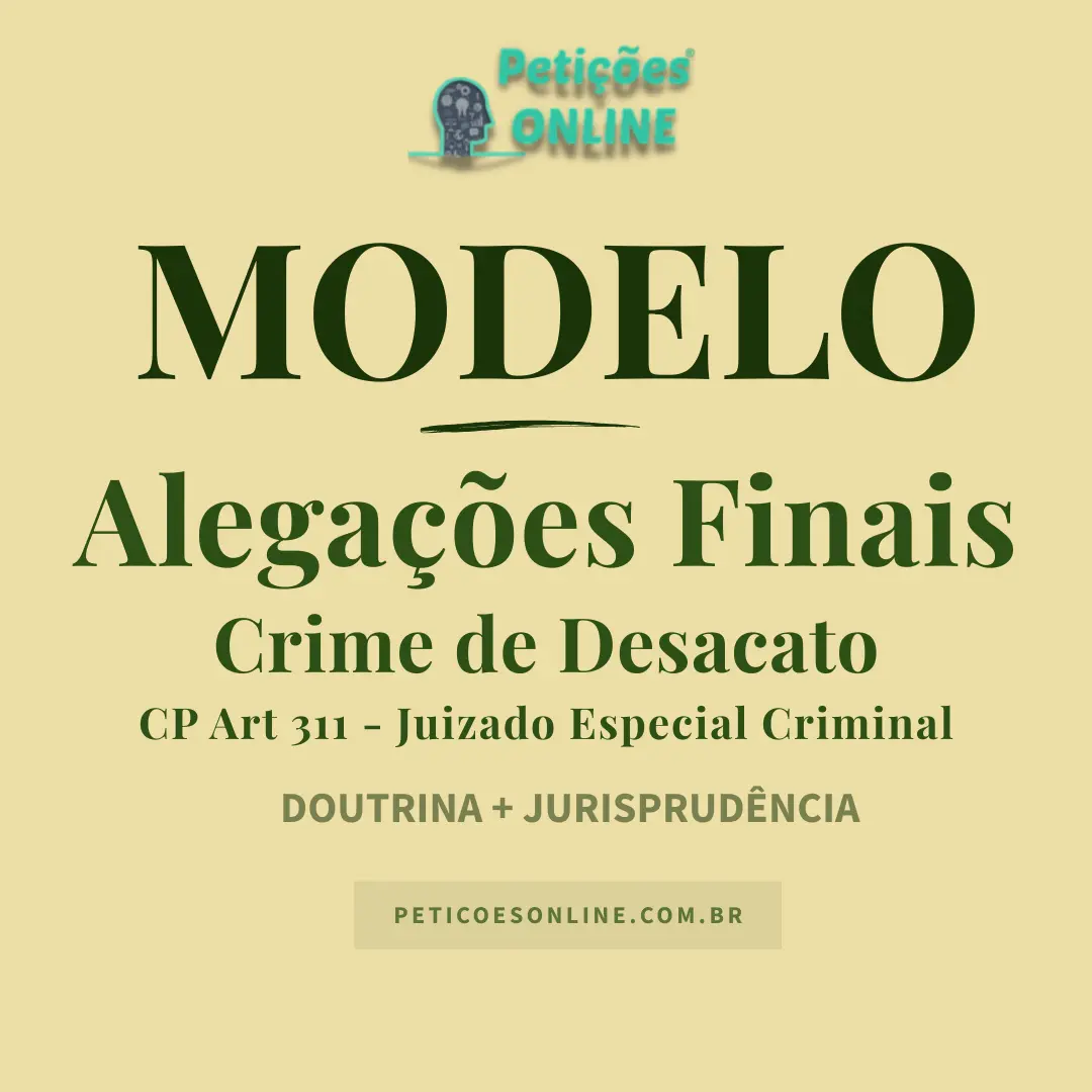 Modelo de alegações finais no juizado especial criminal Desacato