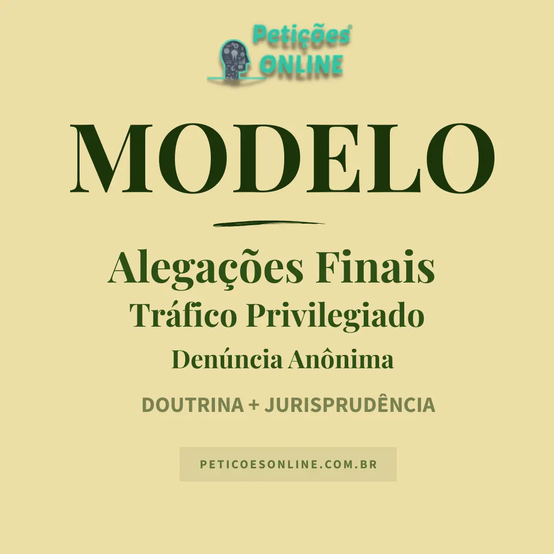 Modelo de Alegações Finais Tráfico Privilegiado