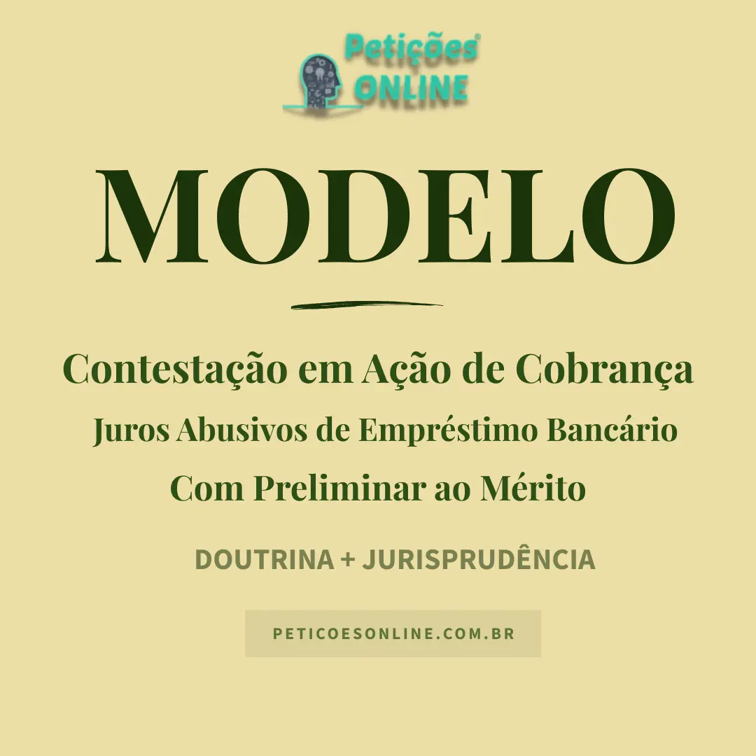 Modelo de Contestação Ação de Cobrança Empréstimo Bancário