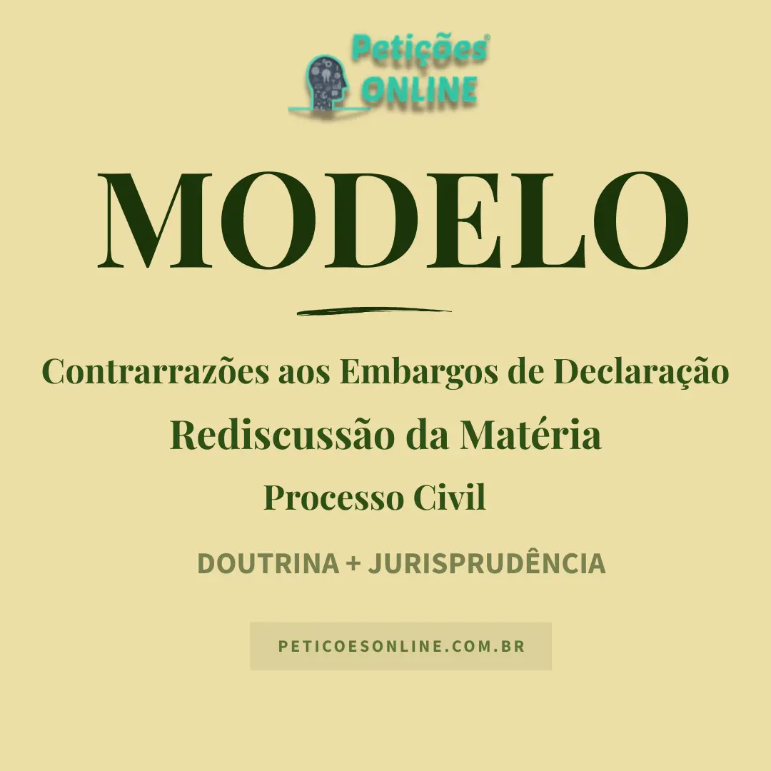 Modelo de Contrarrazões de Embargos de Declaração Cível