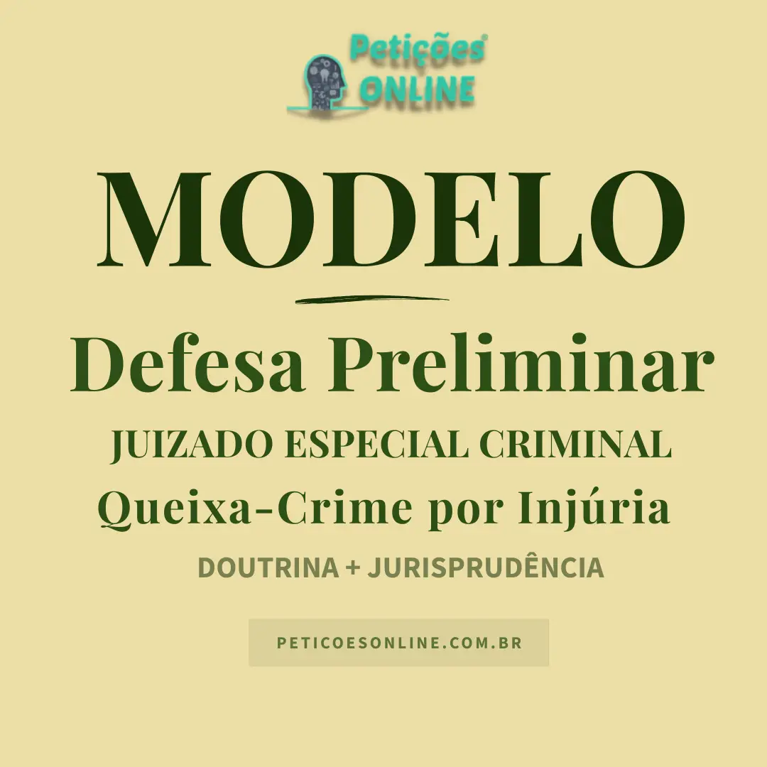 Modelo Defesa Preliminar Queixa-Crime Juizado Especial Criminal