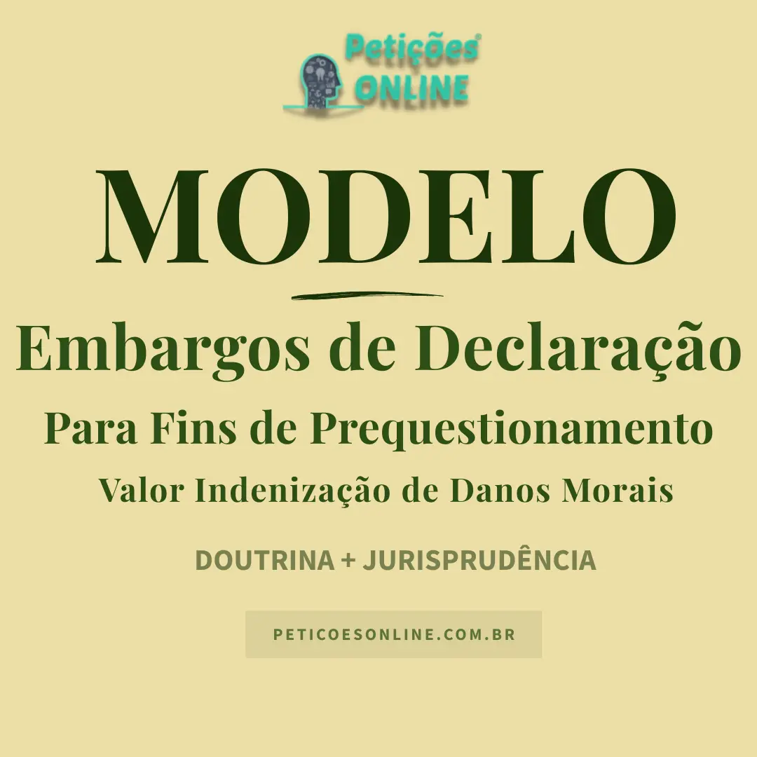 Modelo de Embargos de Declaração Para Fins Prequestionamento Dano Moral