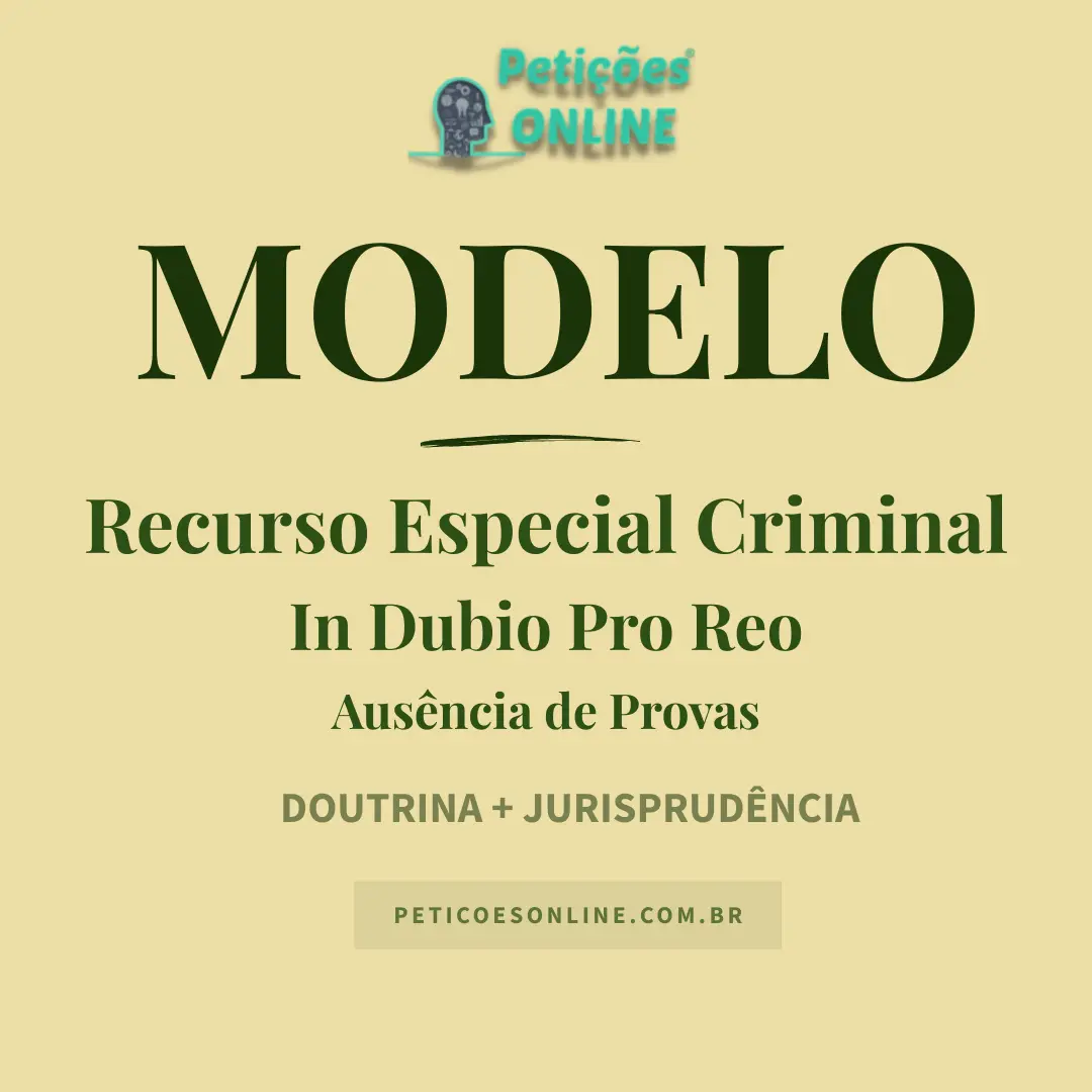 Modelo de Recurso Especial Criminal In Dubio Pro Reo