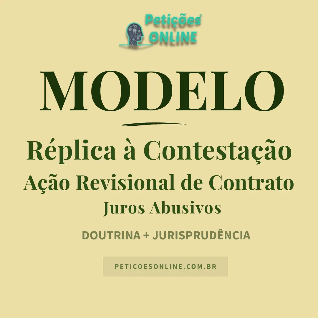 Modelo de Réplica à Contestação Revisional de Juros Abusivos