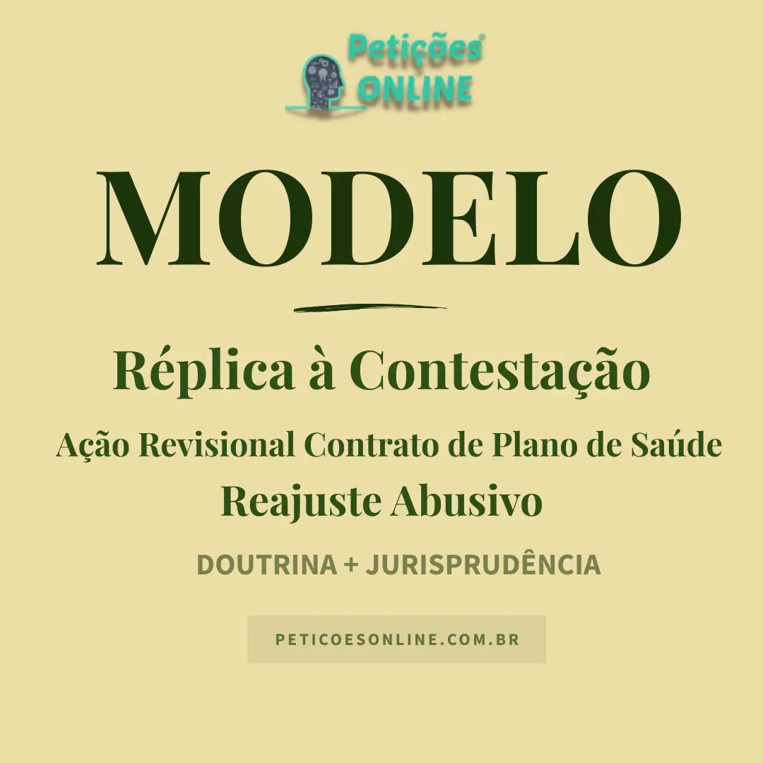Réplica à Contestação Ação Revisional Reajuste Plano de Saúde