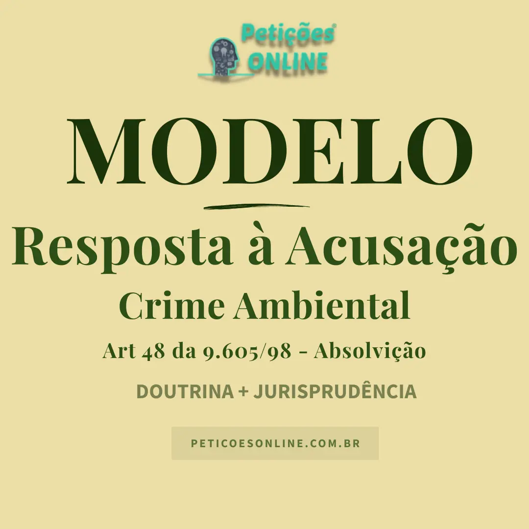 Modelo de Defesa Crime Ambiental Art 48 Lei 9605/98