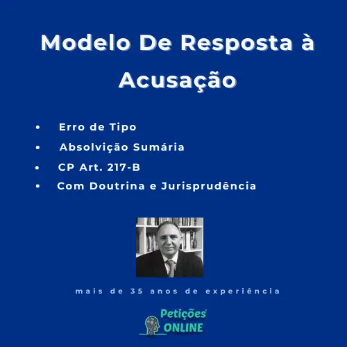 Autor Peti&ccedil;&otilde;es Online - Defesa Erro de Tipo