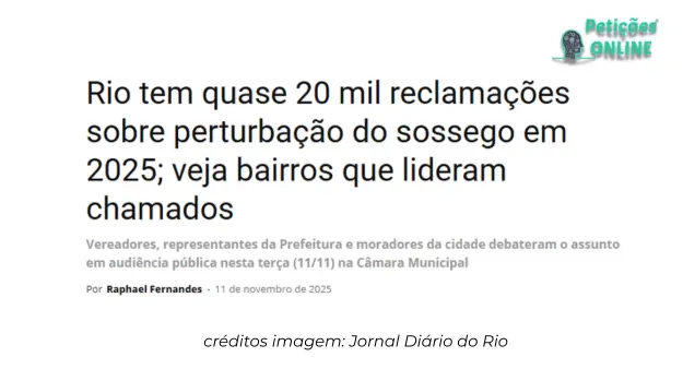 Petições Online® | Notícia Perturbação Sossego