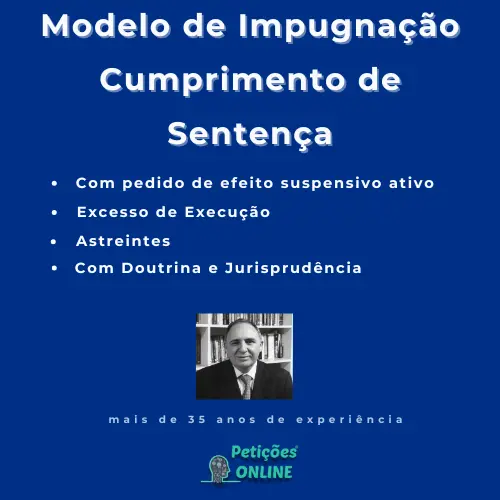 Autor Peti&ccedil;&otilde;es Online - Impugna&ccedil;&atilde;o Excesso Execu&ccedil;&atilde;o