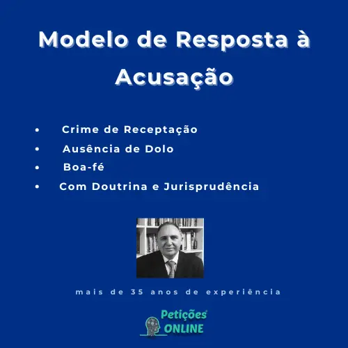 Autor Petições Online - Resposta à Acusação Receptação Desclassificação