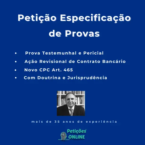 Autor Peti&ccedil;&otilde;es Online - Peti&ccedil;&atilde;o Especifica&ccedil;&atilde;o Provas