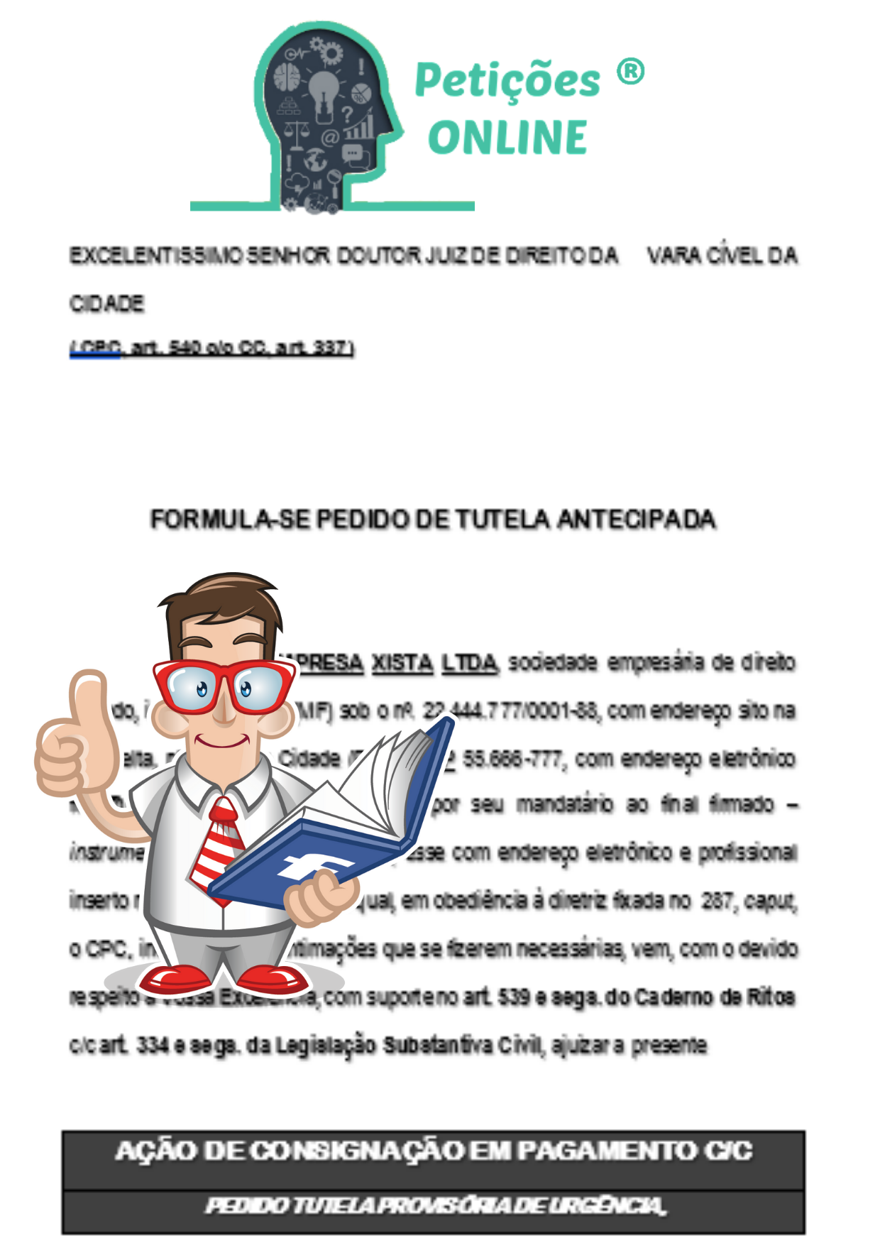 Exemplo de a o de consigna o em pagamento novo exemplo