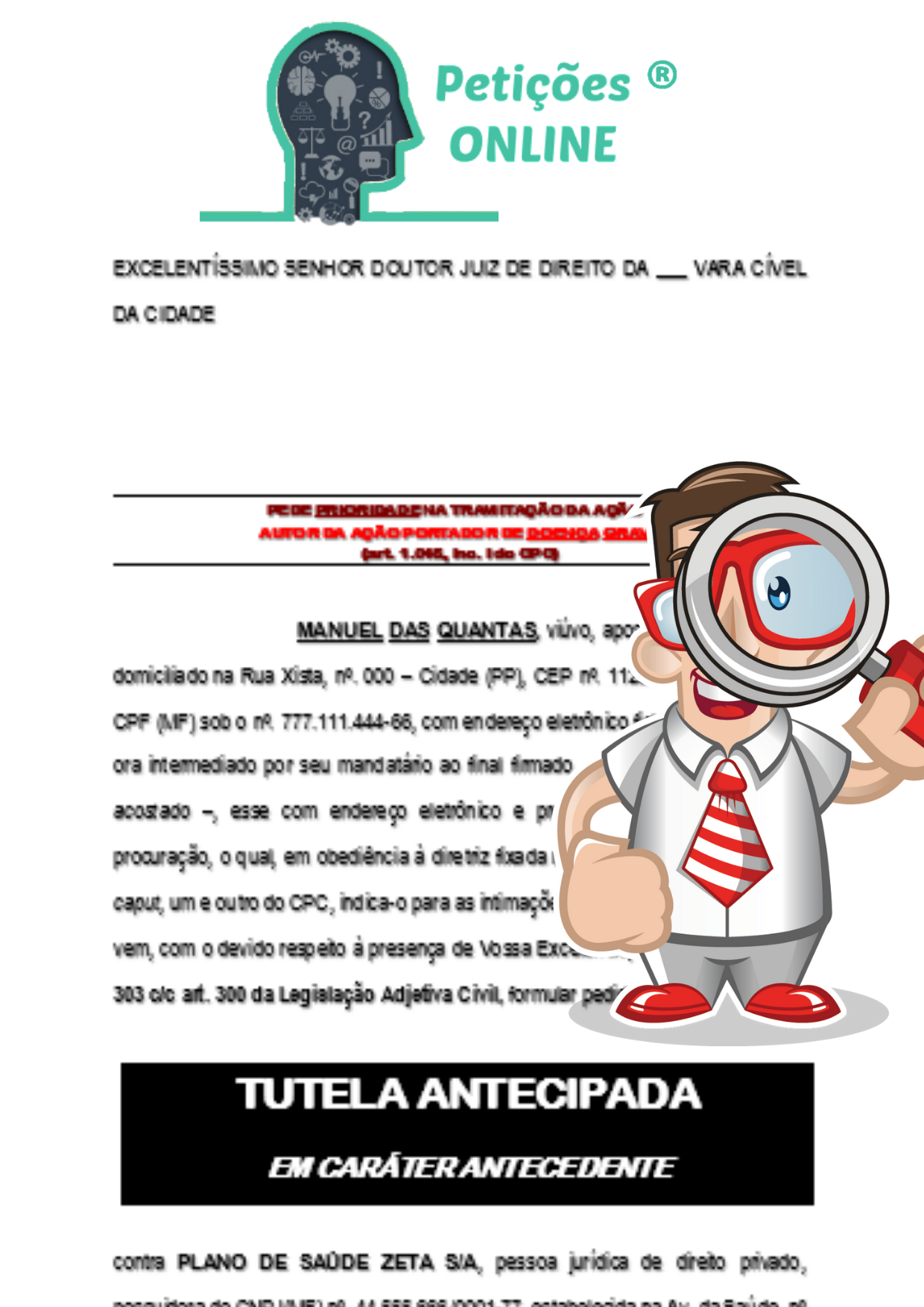 -Modelo- Ação De Obrigação De Fazer (Plano De Saúde)