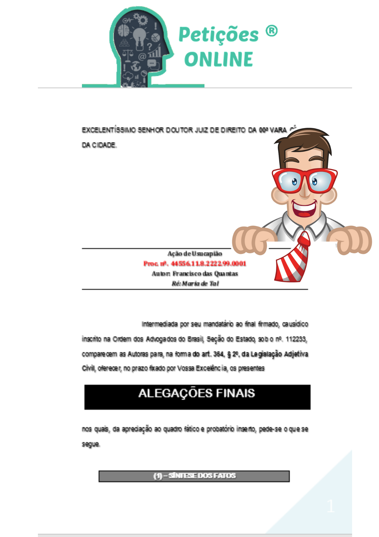 Introduzir 60+ imagem modelo alegações finais usucapião