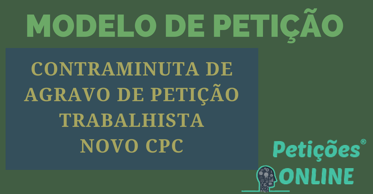 Modelo de Contraminuta. Agravo de Petição. Bens Bloqueados