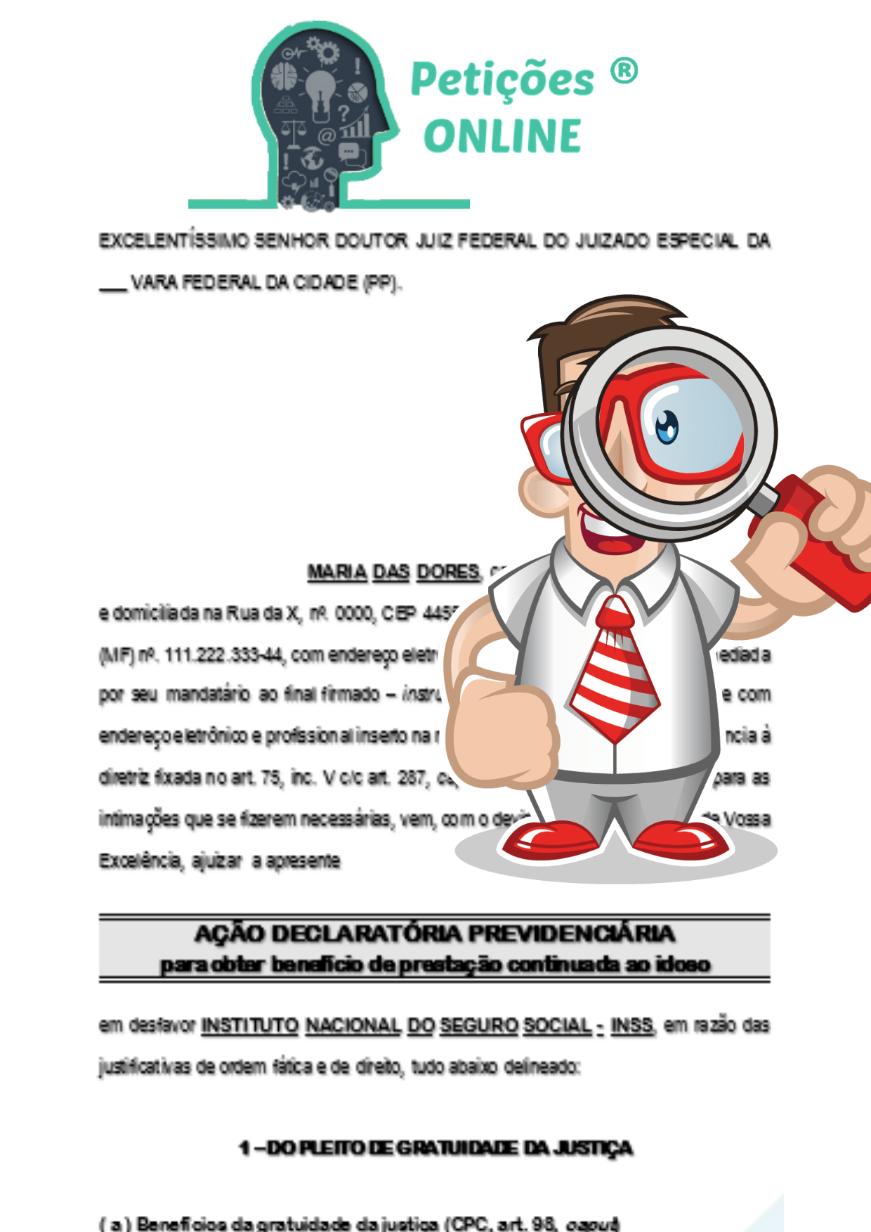 -Modelo- Ação de Concessão de Benefício Assistencial Idoso