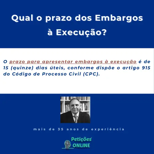 Prazo dos Embargos à Execução no CPC - Petições Online®