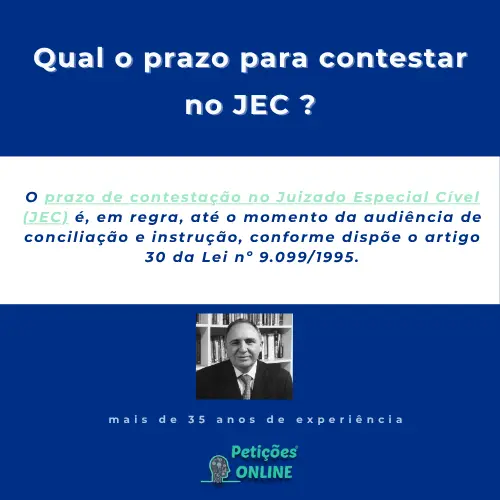 Qual o prazo para contestar no JEC ?