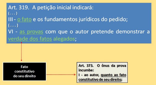 Requisitos da petição inicial: Indicação dos meios de provas