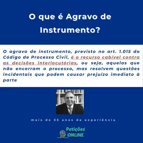 Petições Online® | O que é agravo de instrumento ?