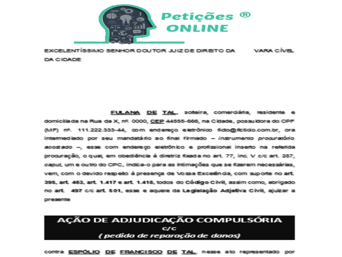 Exemplo De Clausula De Objeto Contratual De Ação De Inventário